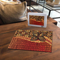 Samoan Pacific Tribal Flower Geometric Art Tattoos Puzzle Siapo Pattern Flame Sunset - Polynesian Pride