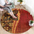 Samoan Pacific Tribal Flower Geometric Art Tattoos Round Carpet Siapo Pattern Flame Sunset - Polynesian Pride