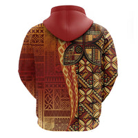 Samoan Pacific Tribal Flower Geometric Art Tattoos Zip Hoodie Siapo Pattern Flame Sunset LT03 - Polynesian Pride
