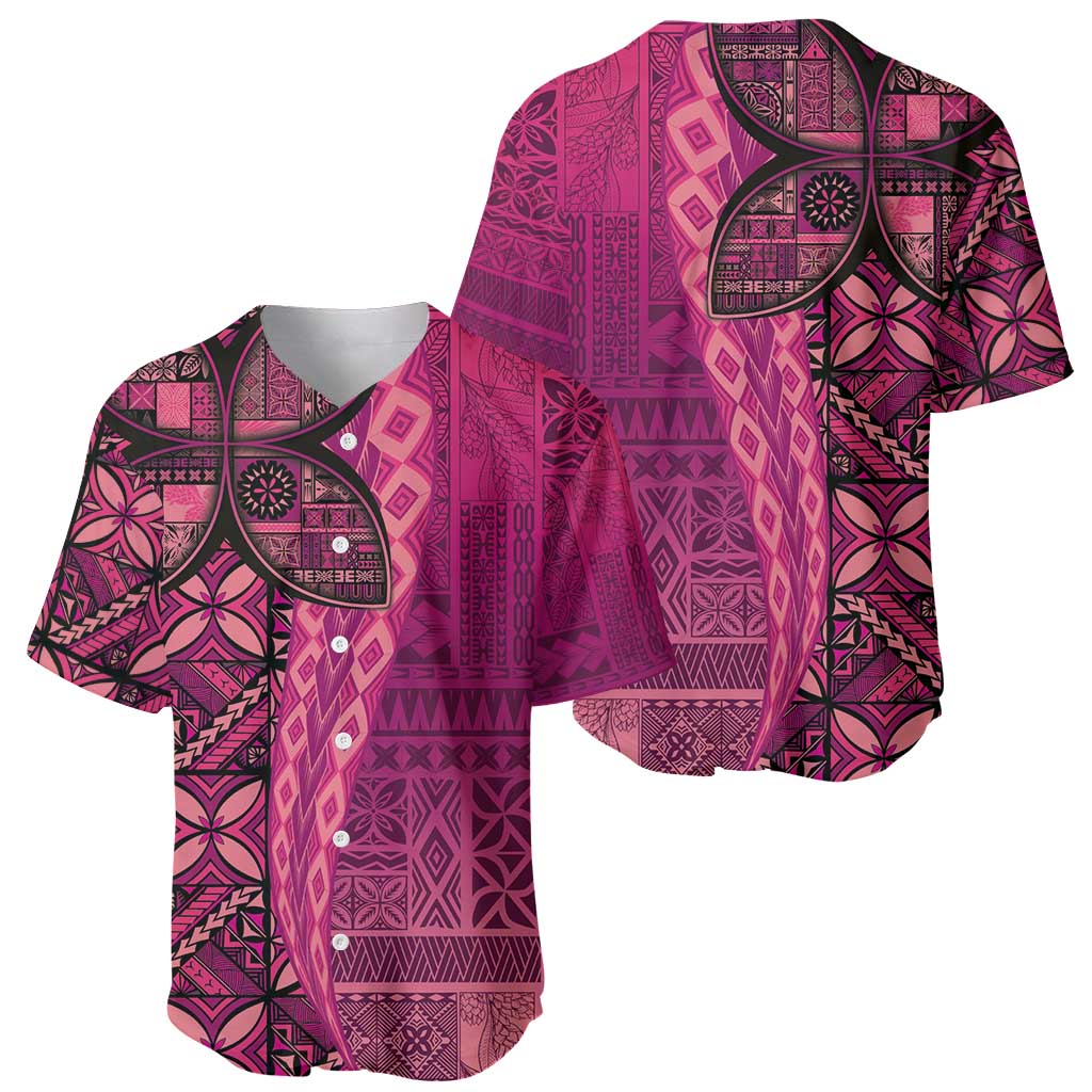 Samoan Pacific Tribal Flower Geometric Art Tattoos Baseball Jersey Siapo Pattern Romantic Rose - Polynesian Pride