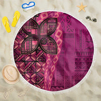 Samoan Pacific Tribal Flower Geometric Art Tattoos Beach Blanket Siapo Pattern Romantic Rose - Polynesian Pride