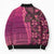 Samoan Pacific Tribal Flower Geometric Art Tattoos Bomber Puffer Jacket Siapo Pattern Romantic Rose - Polynesian Pride