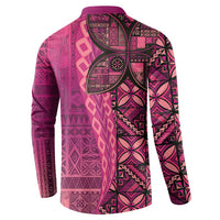 Samoan Pacific Tribal Flower Geometric Art Tattoos Button Sweatshirt Siapo Pattern Romantic Rose - Polynesian Pride