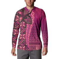 Samoan Pacific Tribal Flower Geometric Art Tattoos Button Sweatshirt Siapo Pattern Romantic Rose - Polynesian Pride