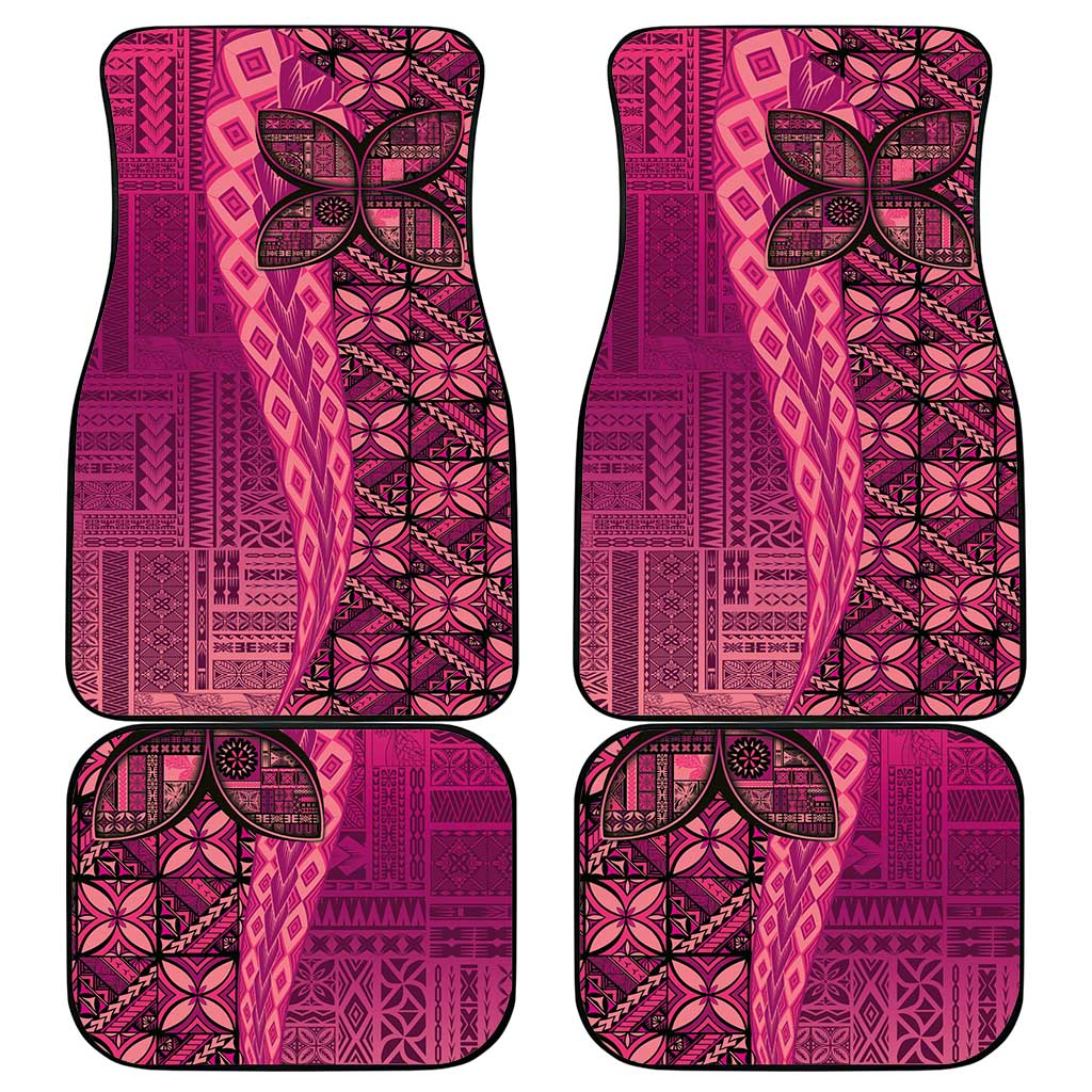 Samoan Pacific Tribal Flower Geometric Art Tattoos Car Mats Siapo Pattern Romantic Rose - Polynesian Pride