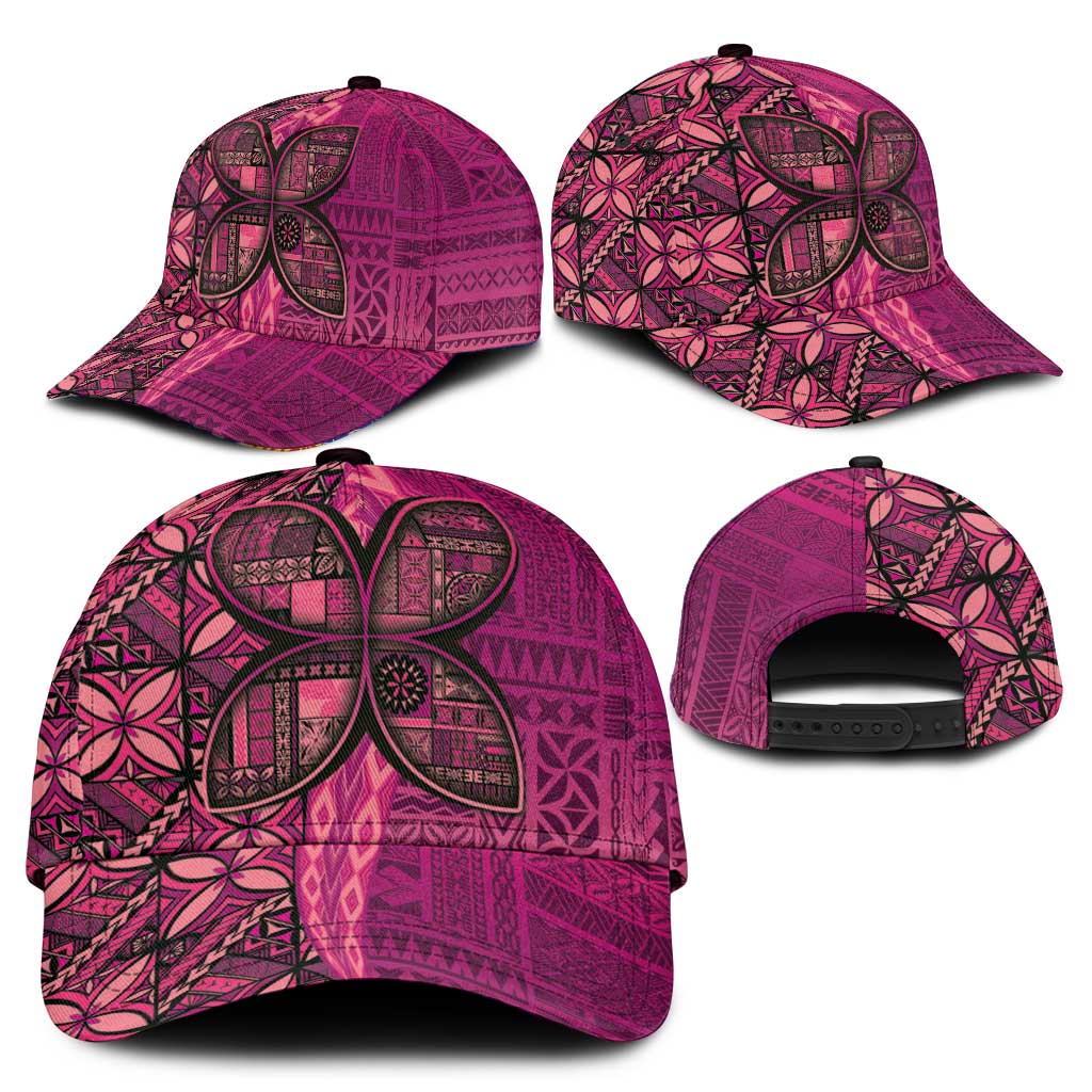 Samoan Pacific Tribal Flower Geometric Art Tattoos Classic Cap Siapo Pattern Romantic Rose - Polynesian Pride