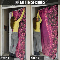 Samoan Pacific Tribal Flower Geometric Art Tattoos Door Cover Siapo Pattern Romantic Rose - Polynesian Pride