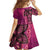 Samoan Pacific Tribal Flower Geometric Art Tattoos Family Matching Off Shoulder Short Dress and Hawaiian Shirt Siapo Pattern Romantic Rose - Polynesian Pride