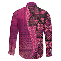 Samoan Pacific Tribal Flower Geometric Art Tattoos Family Matching Off Shoulder Short Dress and Hawaiian Shirt Siapo Pattern Romantic Rose - Polynesian Pride