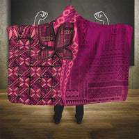 Samoan Pacific Tribal Flower Geometric Art Tattoos Hooded Blanket Siapo Pattern Romantic Rose - Polynesian Pride