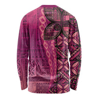 Samoan Pacific Tribal Flower Geometric Art Tattoos Long Sleeve Shirt Siapo Pattern Romantic Rose - Polynesian Pride