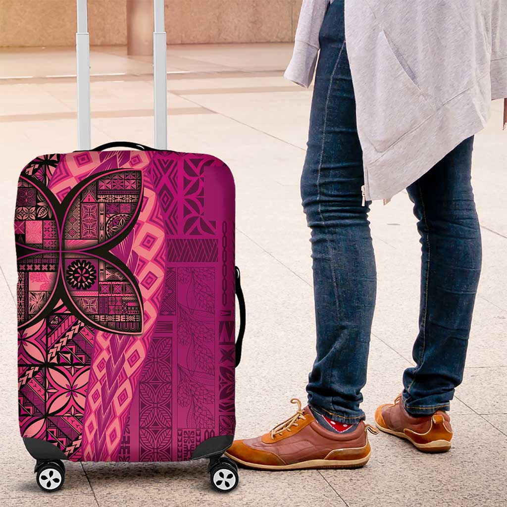 Samoan Pacific Tribal Flower Geometric Art Tattoos Luggage Cover Siapo Pattern Romantic Rose LT03 Pink - Polynesian Pride