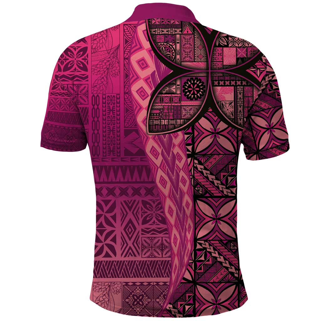 Samoan Pacific Tribal Flower Geometric Art Tattoos Polo Shirt Siapo Pattern Romantic Rose - Polynesian Pride