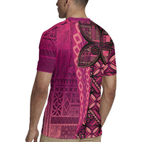 Samoan Pacific Tribal Flower Geometric Art Tattoos Rugby Jersey Siapo Pattern Romantic Rose - Polynesian Pride