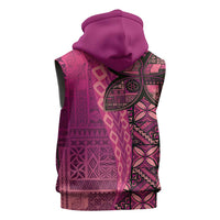 Samoan Pacific Tribal Flower Geometric Art Tattoos Sleeveless Hoodie Siapo Pattern Romantic Rose LT03 - Polynesian Pride