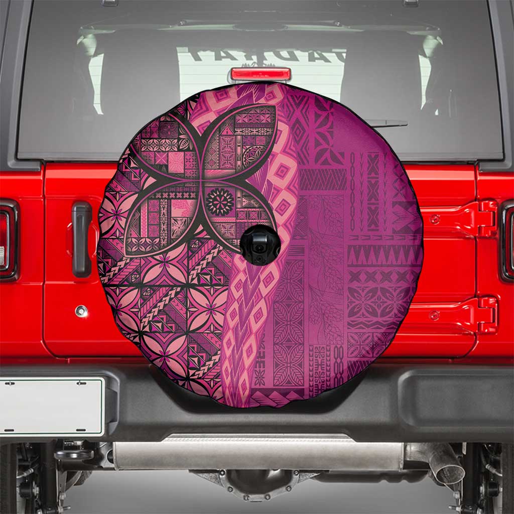 Samoan Pacific Tribal Flower Geometric Art Tattoos Spare Tire Cover Siapo Pattern Romantic Rose LT03 - Polynesian Pride