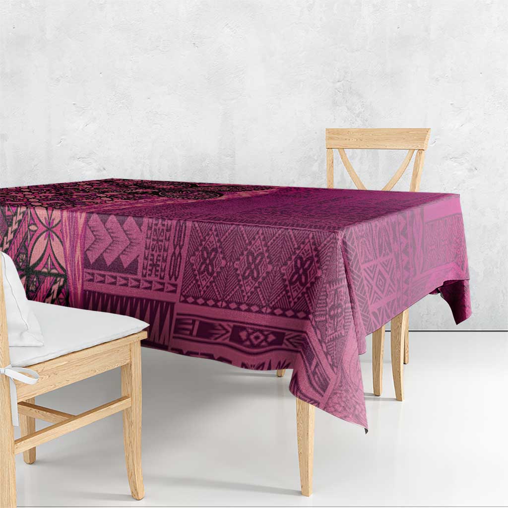 Samoan Pacific Tribal Flower Geometric Art Tattoos Tablecloth Siapo Pattern Romantic Rose - Polynesian Pride