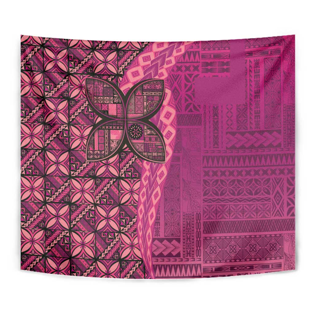 Samoan Pacific Tribal Flower Geometric Art Tattoos Tapestry Siapo Pattern Romantic Rose - Polynesian Pride