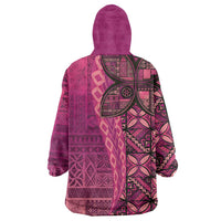 Samoan Pacific Tribal Flower Geometric Art Tattoos Wearable Blanket Hoodie Siapo Pattern Romantic Rose - Polynesian Pride