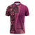 Samoan Pacific Tribal Flower Geometric Art Tattoos Zipper Polo Shirt Siapo Pattern Romantic Rose - Polynesian Pride