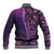Samoan Pacific Tribal Flower Geometric Art Tattoos Baseball Jacket Siapo Pattern Purple Haze - Polynesian Pride
