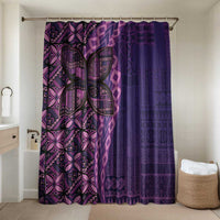 Samoan Pacific Tribal Flower Geometric Art Tattoos Bathroom Set Siapo Pattern Purple Haze - Polynesian Pride