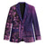Samoan Pacific Tribal Flower Geometric Art Tattoos Blazer Siapo Pattern Purple Haze - Polynesian Pride