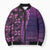 Samoan Pacific Tribal Flower Geometric Art Tattoos Bomber Puffer Jacket Siapo Pattern Purple Haze - Polynesian Pride