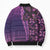 Samoan Pacific Tribal Flower Geometric Art Tattoos Bomber Puffer Jacket Siapo Pattern Purple Haze - Polynesian Pride