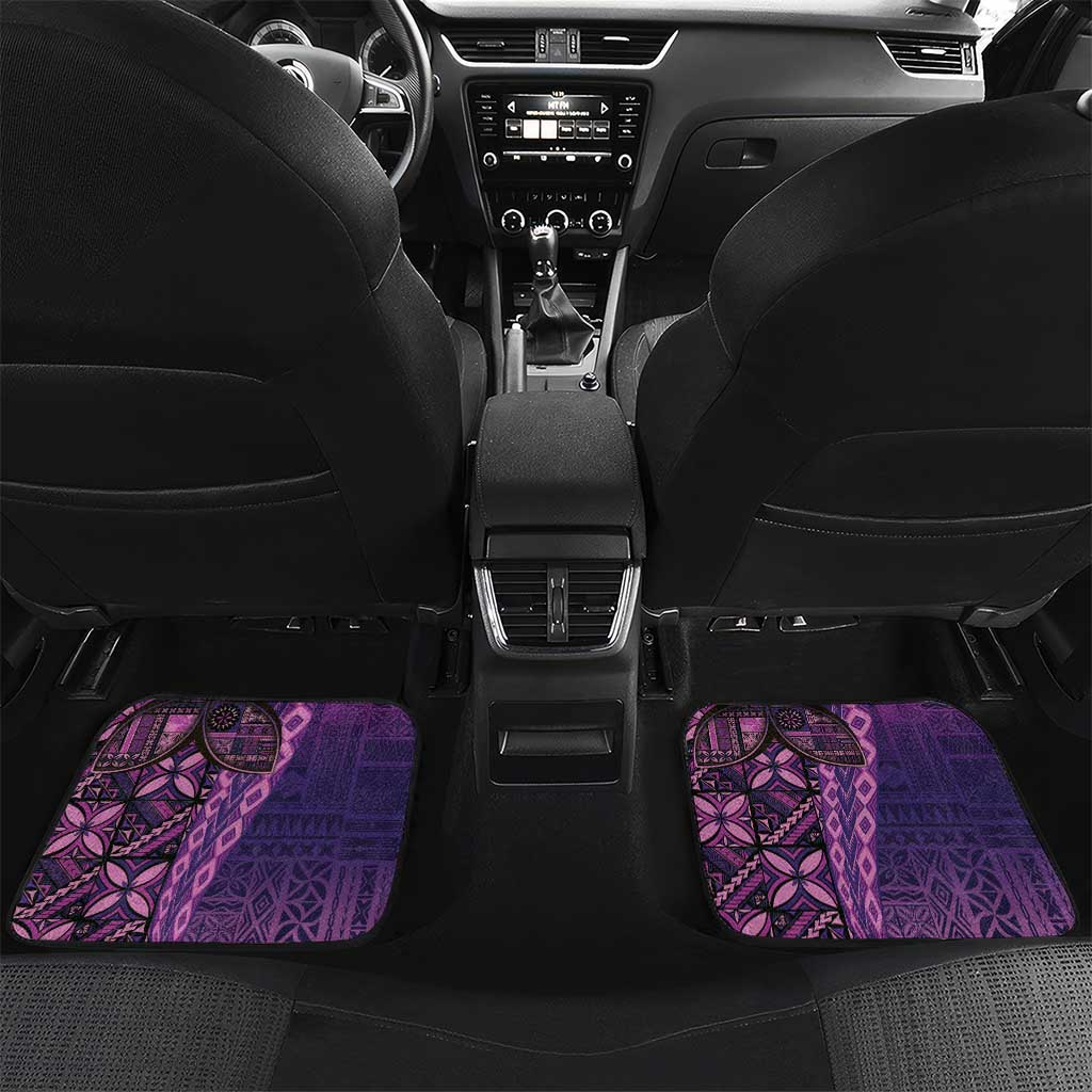 Samoan Pacific Tribal Flower Geometric Art Tattoos Car Mats Siapo Pattern Purple Haze - Polynesian Pride