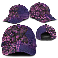 Samoan Pacific Tribal Flower Geometric Art Tattoos Classic Cap Siapo Pattern Purple Haze - Polynesian Pride