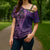 Samoan Pacific Tribal Flower Geometric Art Tattoos Cross Shoulder Shirt Siapo Pattern Purple Haze - Polynesian Pride