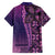 Samoan Pacific Tribal Flower Geometric Art Tattoos Family Matching Short Sleeve Bodycon Dress and Hawaiian Shirt Siapo Pattern Purple Haze - Polynesian Pride
