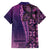 Samoan Pacific Tribal Flower Geometric Art Tattoos Family Matching Summer Maxi Dress and Hawaiian Shirt Siapo Pattern Purple Haze - Polynesian Pride
