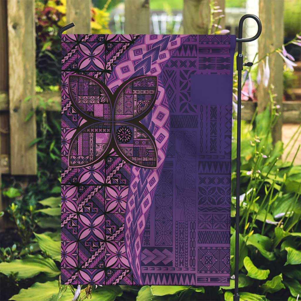 Samoan Pacific Tribal Flower Geometric Art Tattoos Garden Flag Siapo Pattern Purple Haze - Polynesian Pride