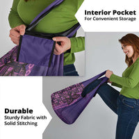 Samoan Pacific Tribal Flower Geometric Art Tattoos Grocery Bag Siapo Pattern Purple Haze - Polynesian Pride