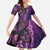 Samoan Pacific Tribal Flower Geometric Art Tattoos Kid Short Sleeve Dress Siapo Pattern Purple Haze - Polynesian Pride