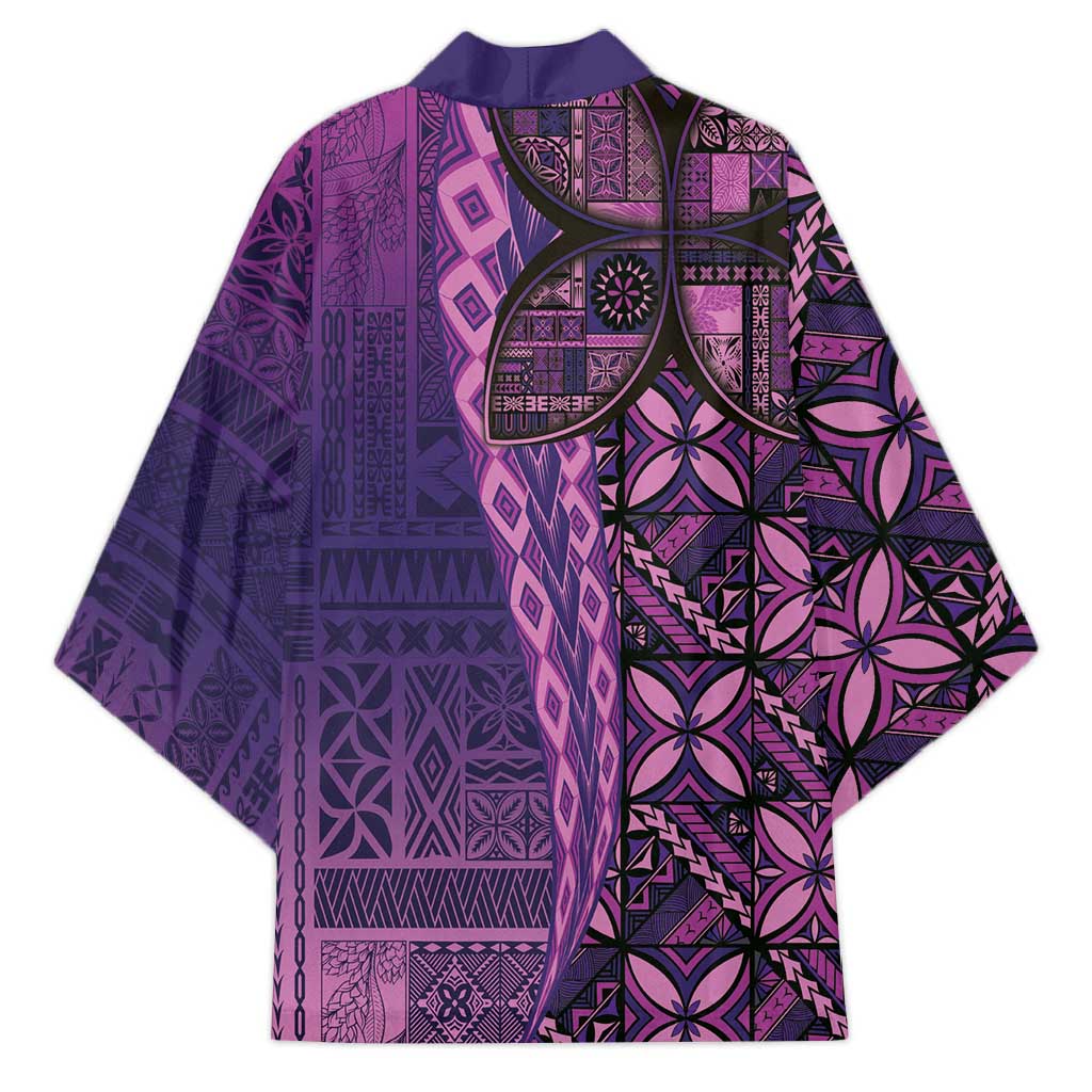 Samoan Pacific Tribal Flower Geometric Art Tattoos Kimono Siapo Pattern Purple Haze - Polynesian Pride