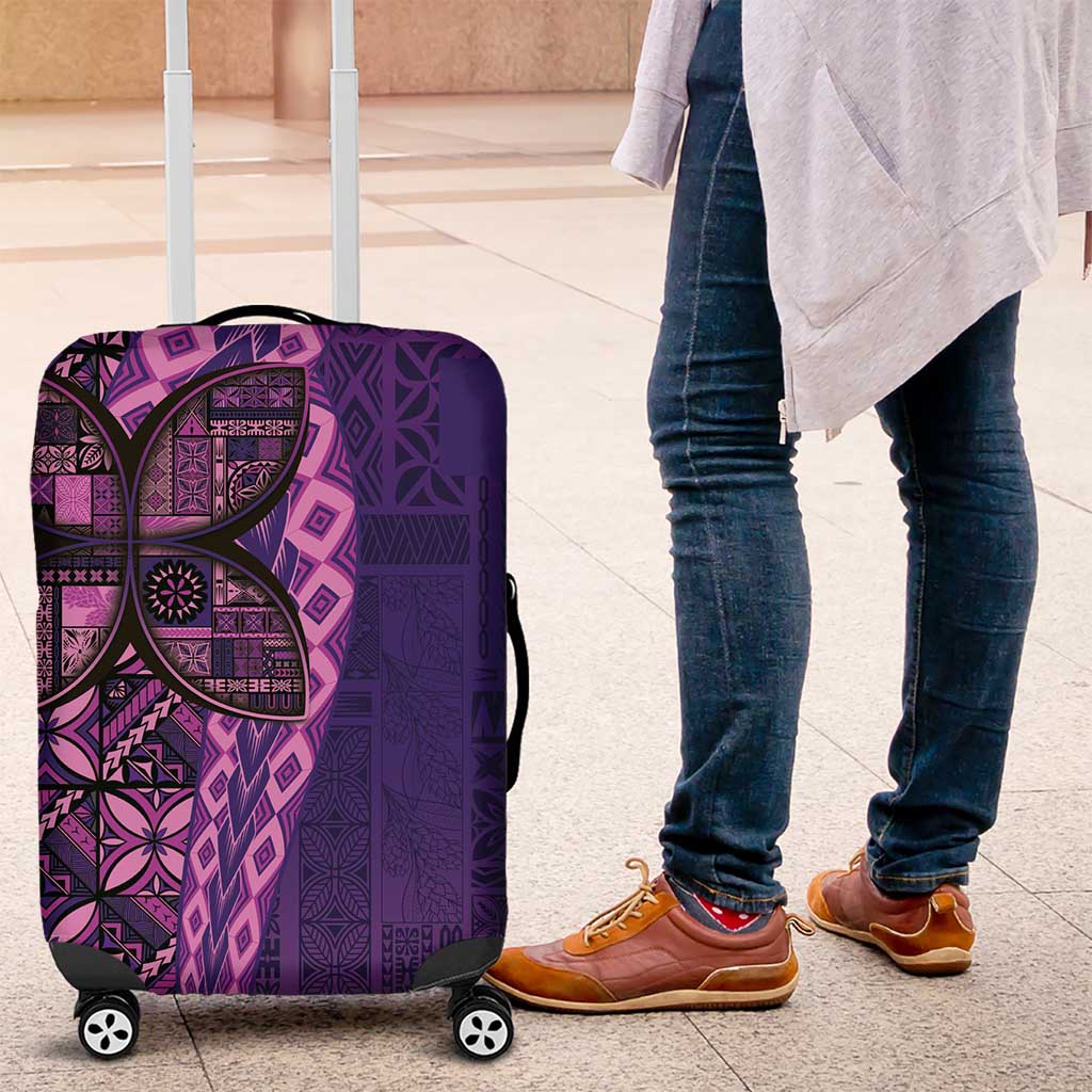 Samoan Pacific Tribal Flower Geometric Art Tattoos Luggage Cover Siapo Pattern Purple Haze LT03 Purple - Polynesian Pride