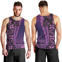 Samoan Pacific Tribal Flower Geometric Art Tattoos Men Tank Top Siapo Pattern Purple Haze - Polynesian Pride