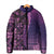 Samoan Pacific Tribal Flower Geometric Art Tattoos Padded Jacket Siapo Pattern Purple Haze - Polynesian Pride
