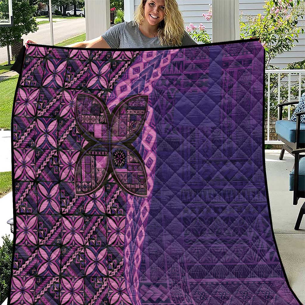 Samoan Pacific Tribal Flower Geometric Art Tattoos Quilt Siapo Pattern Purple Haze LT03 Purple - Polynesian Pride