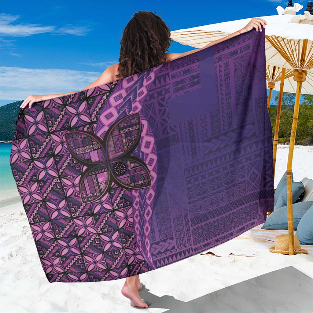 Samoan Pacific Tribal Flower Geometric Art Tattoos Sarong Siapo Pattern Purple Haze LT03 One Size 44 x 66 inches Purple - Polynesian Pride