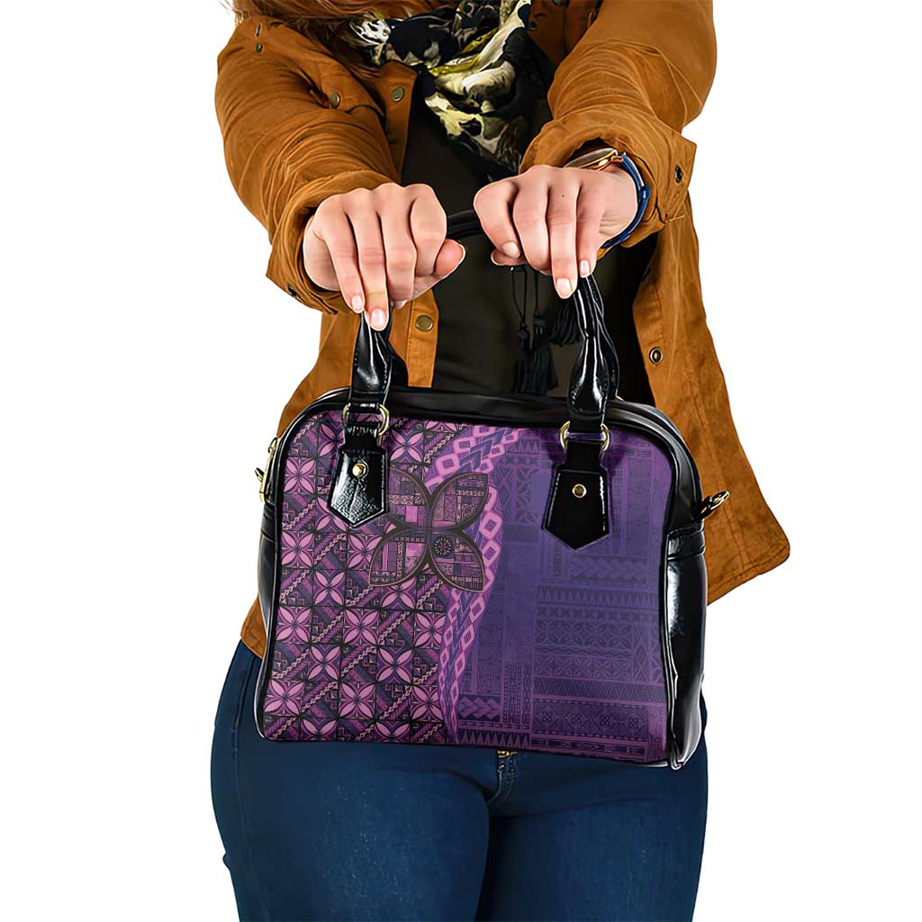 Samoan Pacific Tribal Flower Geometric Art Tattoos Shoulder Handbag Siapo Pattern Purple Haze LT03 One Size Purple - Polynesian Pride