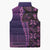 Samoan Pacific Tribal Flower Geometric Art Tattoos Sleeveless Puffer Jacket Siapo Pattern Purple Haze - Polynesian Pride