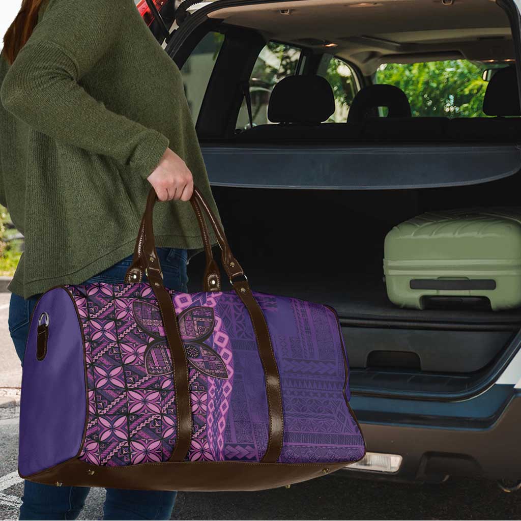 Samoan Pacific Tribal Flower Geometric Art Tattoos Travel Bag Siapo Pattern Purple Haze - Polynesian Pride