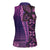 Samoan Pacific Tribal Flower Geometric Art Tattoos Women Sleeveless Polo Shirt Siapo Pattern Purple Haze - Polynesian Pride
