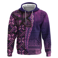 Samoan Pacific Tribal Flower Geometric Art Tattoos Zip Hoodie Siapo Pattern Purple Haze LT03 Pullover Hoodie Purple - Polynesian Pride
