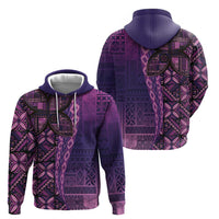 Samoan Pacific Tribal Flower Geometric Art Tattoos Zip Hoodie Siapo Pattern Purple Haze LT03 - Polynesian Pride