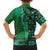 Samoan Pacific Tribal Flower Geometric Art Tattoos Family Matching Summer Maxi Dress and Hawaiian Shirt Siapo Pattern Emerald Glow - Polynesian Pride